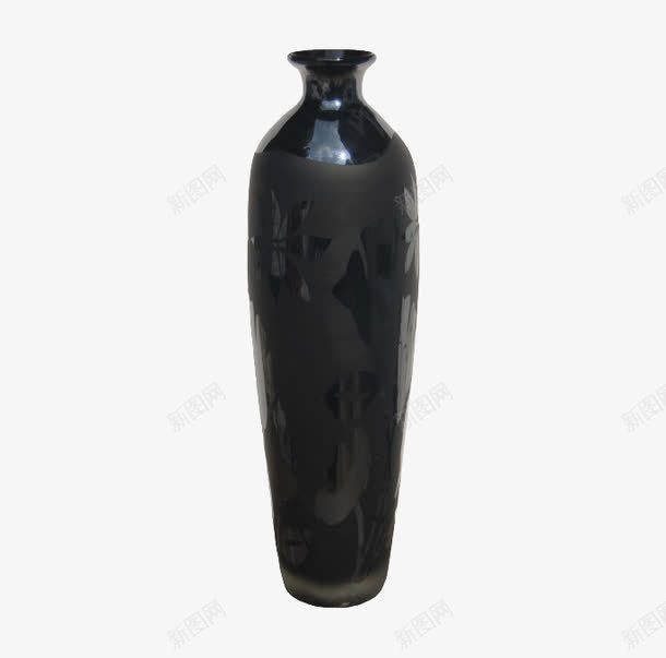 黑色小颈瓷瓶png免抠素材_新图网 https://ixintu.com 古瓷 瓷器 瓷瓶 黑色瓶子