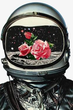宇航员月球上的玫瑰素材
