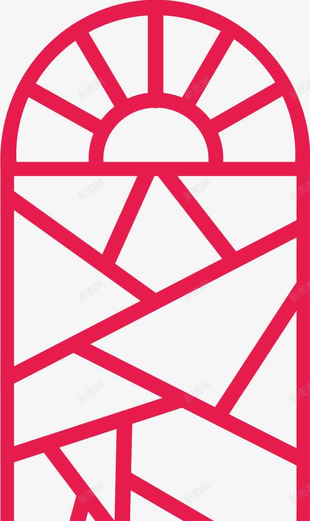 红色雕花板镂空隔断中式风格png免抠素材_新图网 https://ixintu.com 中式风格 矢量素材 红色 镂空隔断 雕花板