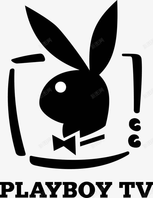黑色兔头playboytv标志图标png_新图网 https://ixintu.com playboy 兔子 标志设计 电视台标志