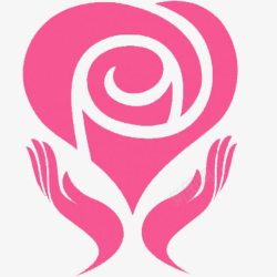 花朵LOGO粉色手势logo图标高清图片