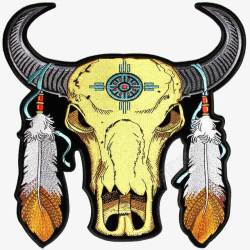 牛角骷髅印第安牛头高清图片