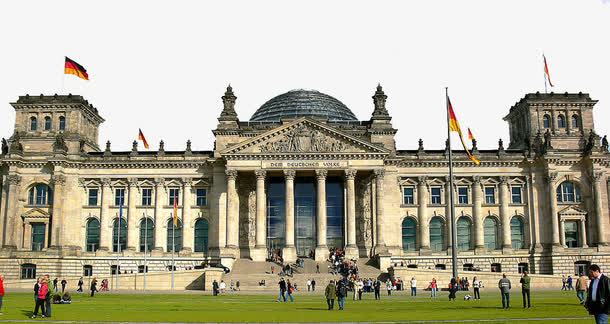 com 哥特式 外观漂亮 对称型建筑 巴洛克式 广场草坪 德国柏林国会