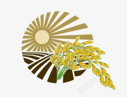 播种水稻农耕插画高清图片