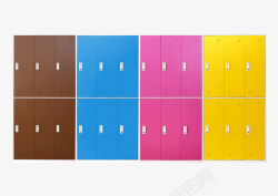 大型钢制储物柜彩色钢制六门员工更衣柜高清图片