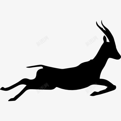 羚羊跑的剪影图标png_新图网 https://ixintu.com 动物 动物王国 哺乳动物 快 瞪羚 跑