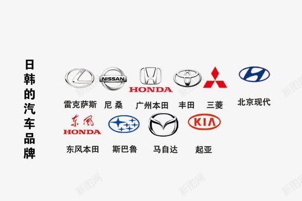 日韩的汽车品牌图标png_新图网 https://ixintu.com 丰田 北京现代 尼桑 日韩