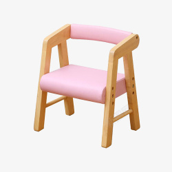 可爱小熊座椅实物粉色木质儿童桌椅高清图片