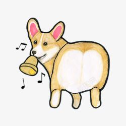 沙皮犬插画手绘柯基犬高清图片