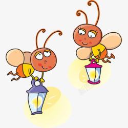 甲虫素材可爱的卡通萤火虫高清图片