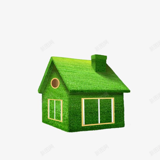卡通绿色屋子png免抠素材_新图网 https://ixintu.com 环保概念房 空房子 绿色屋子 绿色无污染