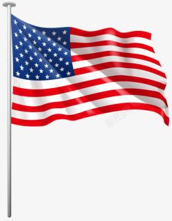美国飘扬旗帜旗杆素材