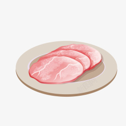 猪瘦肉手绘瘦肉片高清图片
