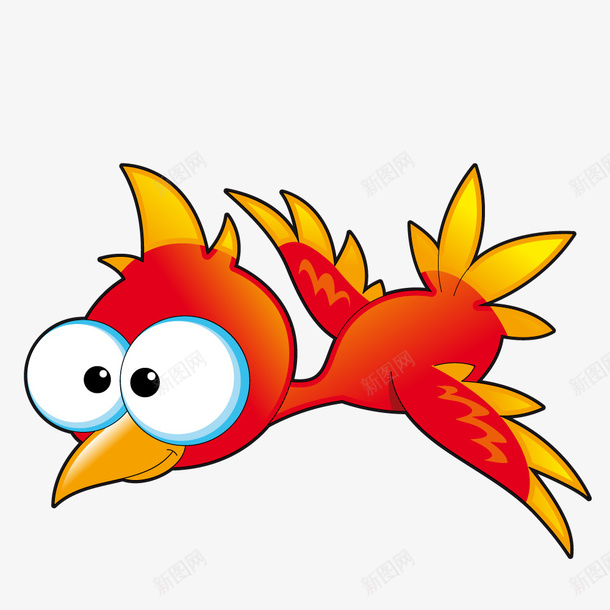 红色大眼睛卡通鸟png免抠素材_新图网 https://ixintu.com 卡通 可爱的 大眼睛 小鸟 羽毛 翅膀 飞翔 鸟类 鸟贴图