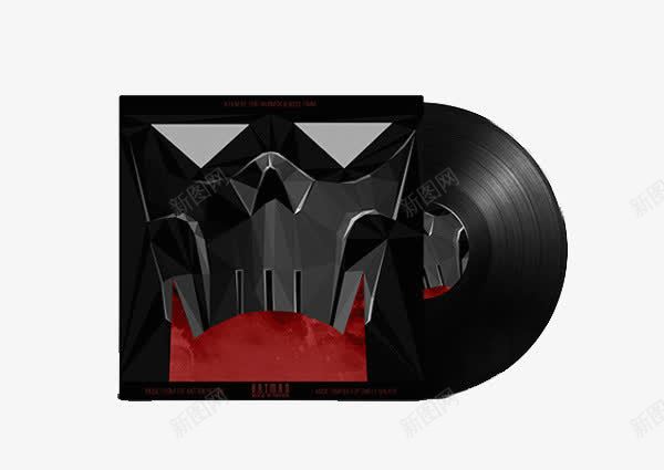 创意黑红唱片png免抠素材_新图网 https://ixintu.com 创意 唱片 艺术 设计 音乐 黑胶 黑色