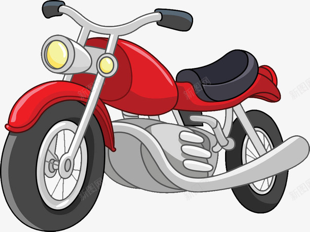 红色手绘卡通装饰机械摩托车png免抠素材_新图网 https://ixintu.com 卡通 手绘 摩托车 机械 电动摩托车 红色 装饰