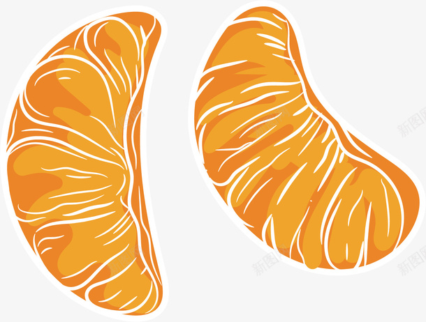 卡通橘子瓣矢量图ai免抠素材_新图网 https://ixintu.com 卡通手绘 形象 橘子 橙色 水果 美观 矢量图