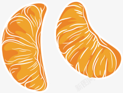 卡通水果形象造型卡通橘子瓣矢量图高清图片