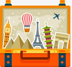 行李包平面旅行箱旅行箱旅行旅矢量图高清图片