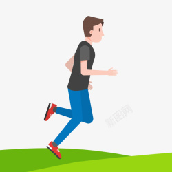马拉松赛跑草地跑步健身主题矢量图高清图片