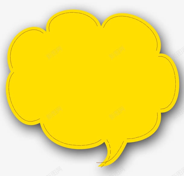 个性对话框png免抠素材_新图网 https://ixintu.com 黄色对话框扁平投影个性气泡