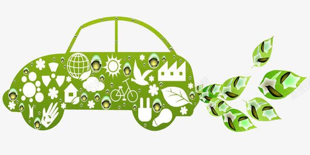 绿色低碳汽车png免抠素材_新图网 https://ixintu.com 低碳出行 低碳排放汽车 新能源汽车 绿色 绿色生活