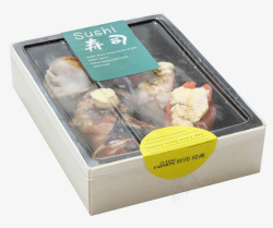 木质包装盒卡木龙日式木质寿司包装盒高清图片