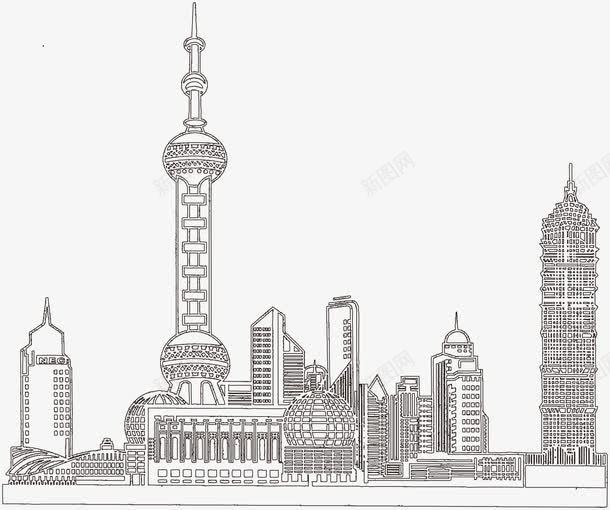 上海东方明珠png免抠素材_新图网 https://ixintu.com 上海天际线 企业 城市 手绘 珠江新城