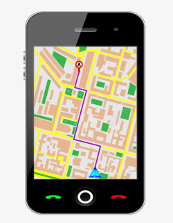 智能地图手机全球定位系统插画高清图片