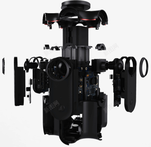 实物黑色vr摄像机拆解图png免抠素材_新图网 https://ixintu.com VR世界 VR设备 vr摄像机 多摄像头摄像机 多方位摄像机 多角度摄像机 拆解 摄影设备 虚拟现实 黑色