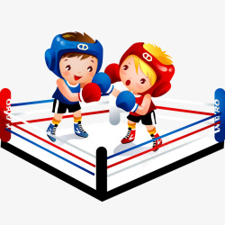 拳击儿童卡通大拳击的人物矢量图高清图片