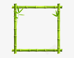 竹叶图竹竿边框带竹叶绿色边框图高清图片