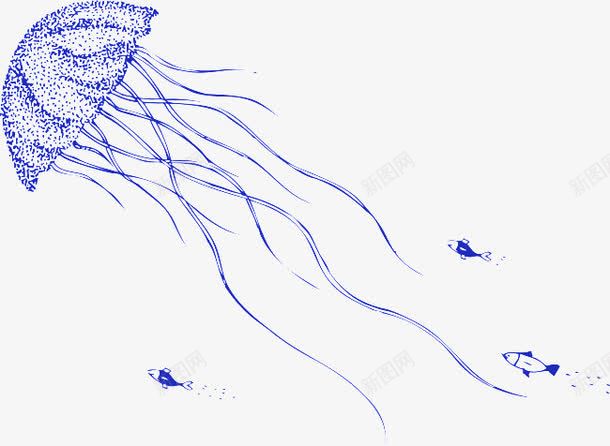 卡通水母海洋动物png免抠素材_新图网 https://ixintu.com 卡通鱼 彩色水母 手绘水母 海洋生物 红色水母 蓝色