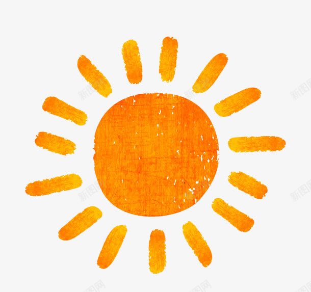 橙色手绘太阳png免抠素材_新图网 https://ixintu.com 天气 太阳 手绘 晴朗 橙色 水彩