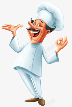 男性厨师人物插画开心的厨师高清图片