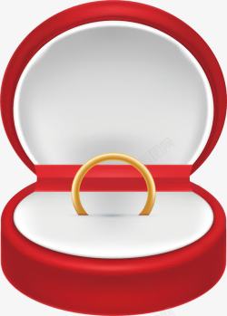 戒指首饰盒红色首饰盒结婚戒指高清图片
