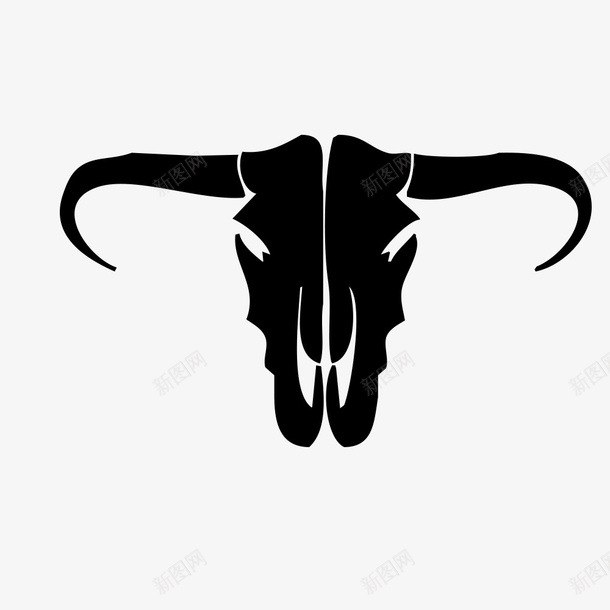 牛头剪影png免抠素材_新图网 https://ixintu.com 一个 几何牛头 剪影 卡通 手绘 有角的动物 牛头 牛头像 牛形状 犄角 简图 黑白牛头 黑色的
