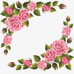 粉色淡雅玫瑰花型图案素材