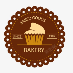 蛋糕标签设计复古面包店标志矢量图高清图片
