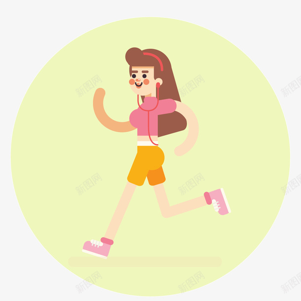 长发女士人物马拉松比赛矢量图ai免抠素材_新图网 https://ixintu.com 健身运动 有氧运动 瘦身运动 跑步 跑步健身 跑步运动 运动 长发女士 马拉松 矢量图