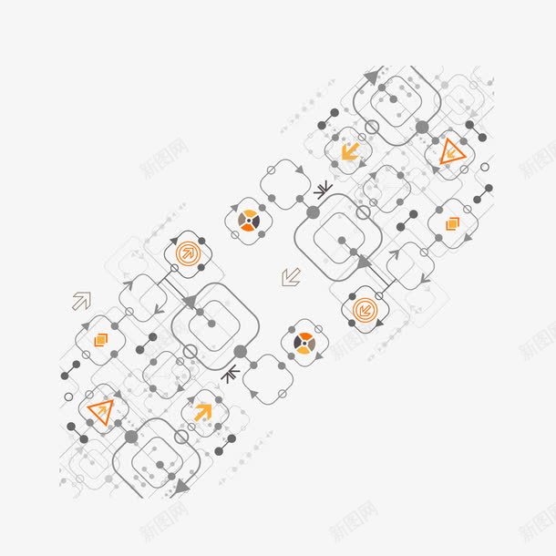 电路元素图案png免抠素材_新图网 https://ixintu.com 多边形 彩色 电路图