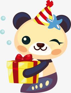 开心聚会可爱收礼物的熊宝宝高清图片