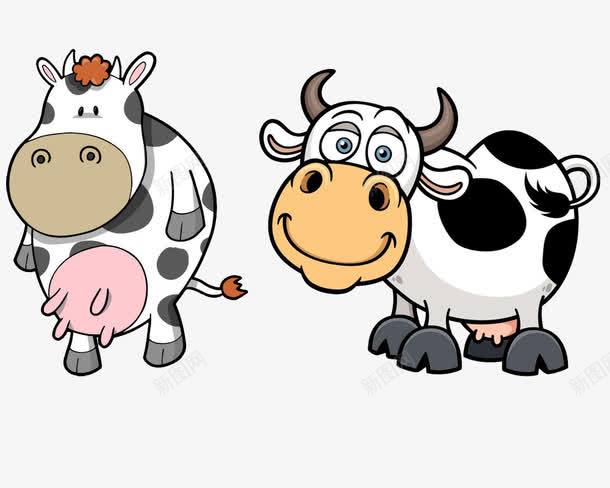 卡通小母牛png免抠素材_新图网 https://ixintu.com 挤奶 挤牛奶 母牛 矢量奶牛