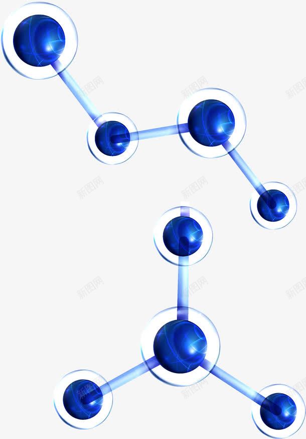 水分子矢量图ai免抠素材_新图网 https://ixintu.com 互联 分子球 圆球 水分子 连接 矢量图