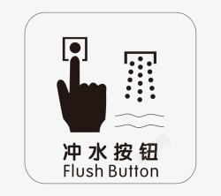 酒店洗手间指示图餐厅洗手间冲水按钮指示牌高清图片