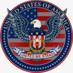 USA美国白头鹰麦穗徽章高清图片