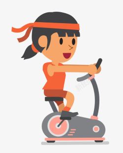 脚踏运动健身车家用健身器材美女健身高清图片
