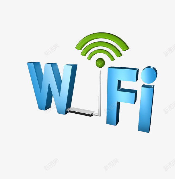 创意WiFi艺术字png免抠素材_新图网 https://ixintu.com WiFi 互联网 立体 艺术字 蓝色