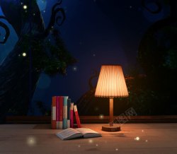 灯光壁纸蓝色星空灯光木桌壁纸高清图片