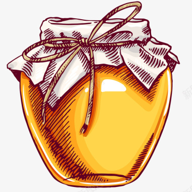 卡通蜂蜜罐矢量图图标图标